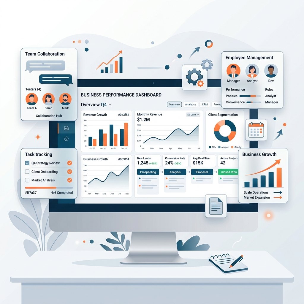 Business technology dashboard and software solutions