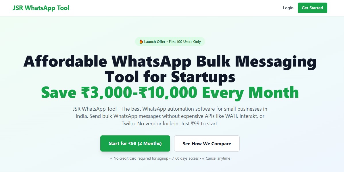 JSR WhatsApp Tool - Affordable Bulk Messaging